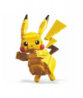 Mattel Mega Construx Wonder Builders Pokemon Pikachu Jumbo - Figura de Construccion - Tamaño 33cm aprox. - 825 Piezas