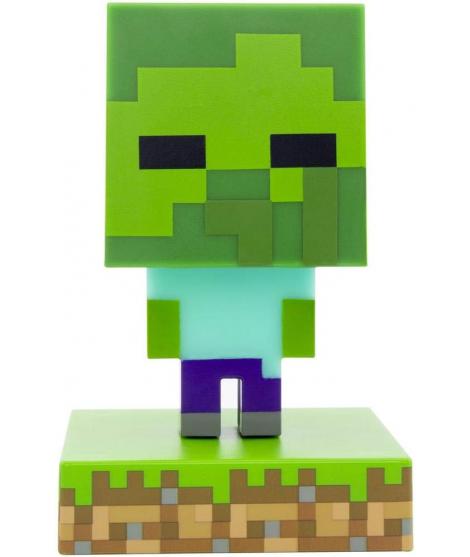 Paladone Minecraft Icon Lampara Minecraft Zombie - Plastico BDP - Alimentacion con Pilas - Tamaño 11cm de Altura