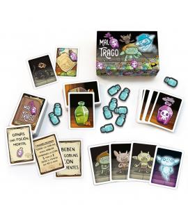 Mal Trago ¡Brujas, Pociones y muchos Goblins! Juego de Cartas - Tematica Brujas y Pociones - De 4 a 10 Jugadores - A partir de 8