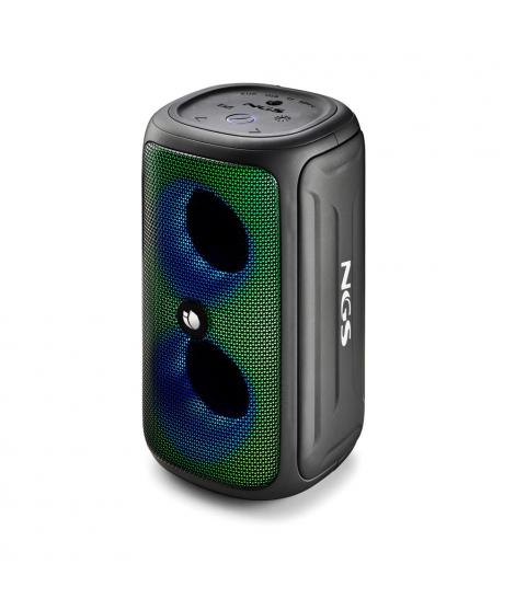 NGS Roller Beast Altavoz Bluetooth 32W TWS - Iluminacion RGB - Autonomia hasta 30h - Resistencia al Agua IPX5 - Correa de Transp