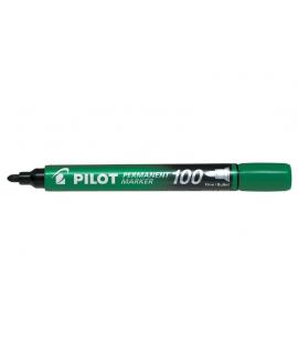 Pilot Rotulador Permanente 100 - Punta Fina de Bala 4,5mm - Trazo 1mm - Color Verde