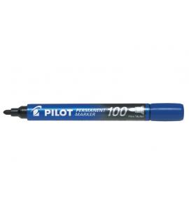 Pilot Rotulador Permanente 100 - Punta Fina de Bala 4,5mm - Trazo 1mm - Color Azul