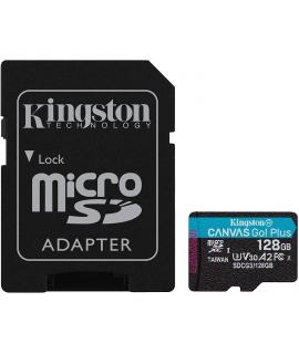 Kingston Tarjeta Micro SDXC 128GB UHS-I U3 V30 Clase 10 170MB/s Canvas Go Plus con Adaptador