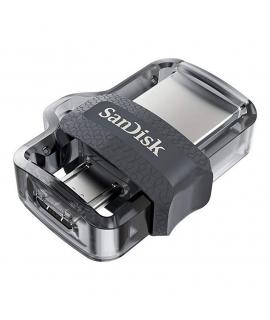 Sandisk Ultra Dual Drive m3.0 Memoria USB 3.0 y Micro USB 32GB - Hasta 150MB/s de Lectura - Color Transparente/Negro (Pendrive)
