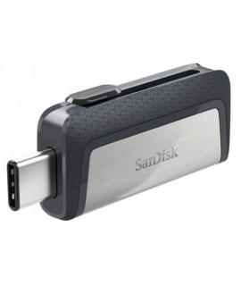 Sandisk Ultra Dual Memoria USB-C y USB-A 32GB - Hasta 150MB/s de Lectura - Diseño Metalico - Color Acero/Negro (Pendrive)