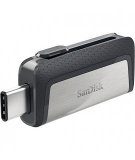 Sandisk Ultra Dual Memoria USB-C y USB-A 64GB - Hasta 150MB/s de Lectura - Diseño Metalico - Color Acero/Negro (Pendrive)