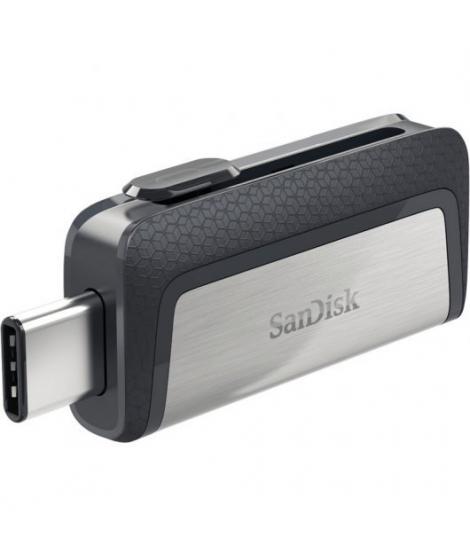 Sandisk Ultra Dual Memoria USB-C y USB-A 256GB - Hasta 150MB/s de Lectura - Diseño Metalico - Color Acero/Negro (Pendrive)