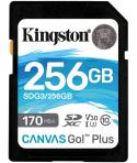 Kingston Tarjeta SDXC 256GB UHS-I U3 V30 Clase 10 170MB/s Canvas Go Plus