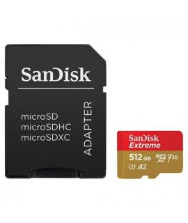 Sandisk Extreme Tarjeta Micro SDXC 512GB UHS-I U3 V30 A2 Clase 10 160MBs + Adaptador SD