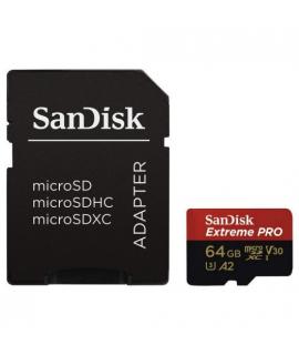 Sandisk Extreme Pro Tarjeta SDXC 64GB U3 V30 A2 Clase 10 170MB/s + Adaptador SD