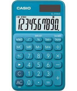 Casio SL-310UC Calculadora de Bolsillo - Calculo de Impuestos - Pantalla LCD de 10 Digitos - Solar y Pilas - Color Azul