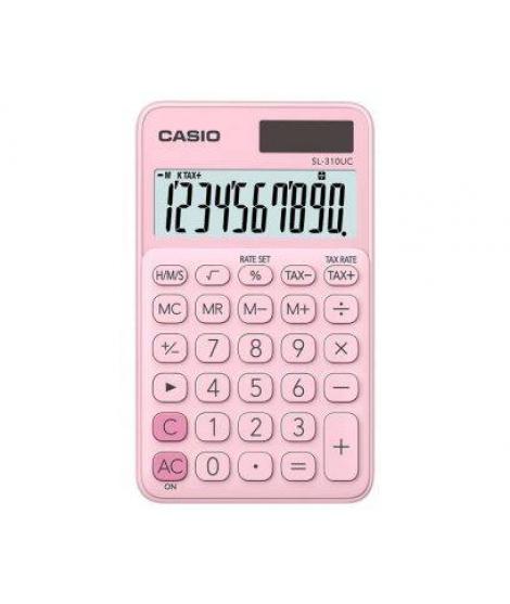 Casio SL-310UC Calculadora de Bolsillo - Calculo de Impuestos - Pantalla LCD de 10 Digitos - Solar y Pilas - Color Rosa