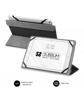 Subblim Funda Tablet Freecam - Diseño Universal hasta 11" - Sistema de Fijaciones de Silicona - Interior Suave y Aterciopelado -