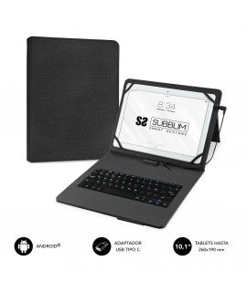 Subblim Keytab Pro USB - Teclado con Funda Universal para Tablets - Comodidad y Flexibilidad al Escribir - Angulo Ideal para Esc