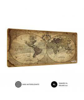 Subblim Alfombrilla de Escritorio Mapa Del Mundo Vintage - Tamaño 900x400x3mm - Espacio para Raton y Teclado - Resistente al Agu