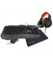 Talius Pack Gaming V2 Teclado USB Multimedia + Raton USB 3200dpi + Auriculares Jack 3.5mm + Alfombrilla - Iluminacion RGB - Colo