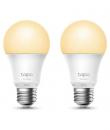 TP-Link Pack de 2 Bombillas Smart Wi-Fi Regulables - Calendario - Control de Voz - Control Remoto - Modo Ausente - 806 lm