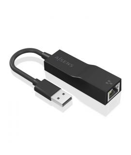 Aisens Conversor USB 3.0 a Ethernet Gigabit 10/100/1000 Mbps - 15cm - Color Negro