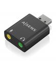 Aisens Conversor USB-A a Audio 48KHz - USB-A/M-2xJACK 3.5/H - Color Negro