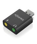 Aisens Conversor USB-A a Audio 48KHz - USB-A/M-2xJACK 3.5/H - Color Negro