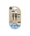 TechOneTech Cable USB-A Macho a Lightning Macho 1m - Recubierto de Nylon Trenzado