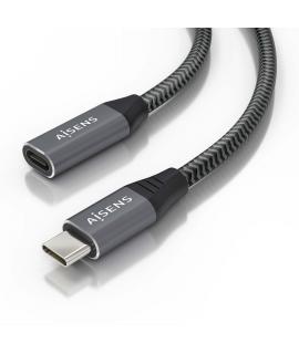 Aisens Cable USB 3.2 GEN2x2 Aluminio 20Gbps 8K@30Hz 5A 100W - Tipo USB-C/M-USB-C/H - 0.5m - Color Gris
