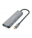 Aisens Hub USB 3.2 GEN1 5G USB-C - USB-C/M-1xUSB-C/H-3xUSB-A/H - 15cm - Color Gris