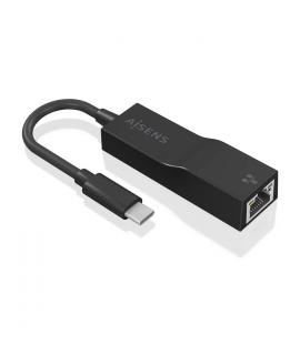 Aisens Conversor USB3.1 GEN1 USB-C a Ethernet Gigabit 10/100/1000 Mbps - 11cm - Color Negro