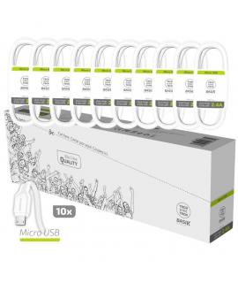 TechOneTech Basik Pack de 10 Cables USB Macho - MicroUSB Macho - Longitud 1m