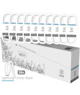 TechOneTech Basik Pack de 10 Cables USB Macho - Lightning Macho - Longitud 1m