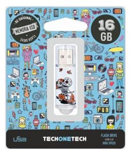 TechOneTech Be Original Calavera Moto Memoria USB 2.0 16GB (Pendrive)