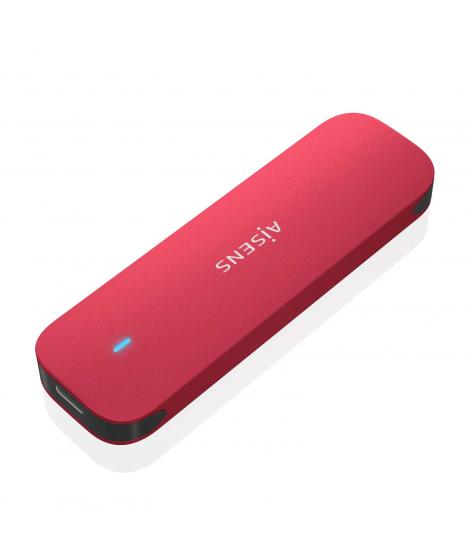 Aisens Caja Externa M.2 (NGFF) ASM2-027Red NVMe a USB3.2 GEN2 - Color Rojo