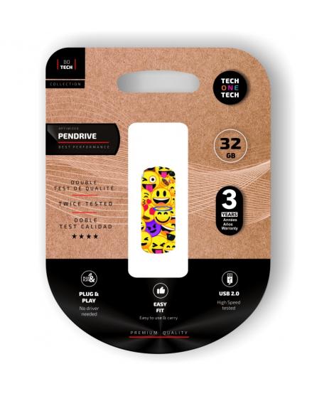 TechOneTech Clip Tech Emoji Collage Memoria USB 2.0 32GB (Pendrive)