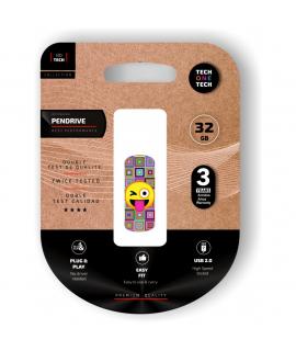 TechOneTech Clip Tech Emoji Guiño Memoria USB 2.0 32GB (Pendrive)