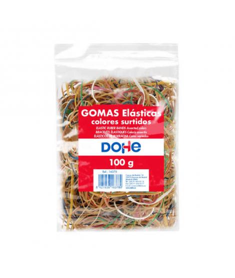 Dohe Gomas de Latex - 100gr - Gran Resistencia y Elasticidad - Surtido de Colores, Tamaños y Grosores