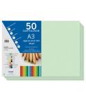 Dohe Cartulinas A3 - 50 Hojas - Gramaje de 180g - Ideal para Manualidades y Proyectos Escolares - Color Verde