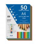 Dohe Pack de 50 Cartulinas A4 de 180gr - Con PH Neutro - Libres de Cloro Elemental - Colores Intensos Surtidos