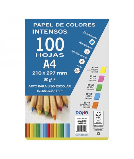 Dohe Papel Multifuncion de 80g - Apto para Fotocopiadoras e Impresoras - 210x297mm - Color Amarillo