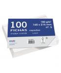 Dohe Fichas de Cartulina Offset Blanca de 180g - 100 Unidades - Rayadas