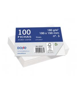 Dohe Fichas de Cartulina Offset Blanca - 180g - Paquete de 100 Unidades