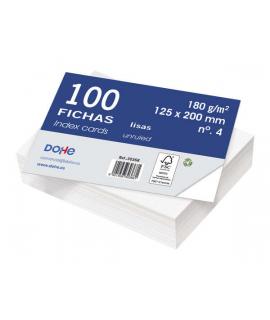 Dohe Fichas de Cartulina Offset Blanca - 180g - Paquete de 100 Unidades - Lisas