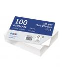 Dohe Fichas de Cartulina Offset Blanca - 180g - Paquete de 100 Unidades - Lisas