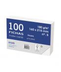 Dohe Fichas de Cartulina Offset Blanca - 180g - Paquete de 100 Fichas - Lisas