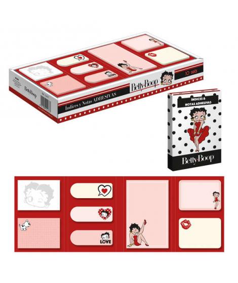 Dohe Expositor de Indices y Notas Adhesivas de Betty Boop - Set de 10 - Preimpresas a Todo Color - Potente Adhesivo - Ideal para