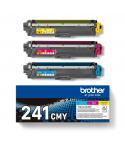 Brother TN241 Pack de 3 Cartuchos de Toner Originales - Cian, Magenta, Amarillo - TN241CMY