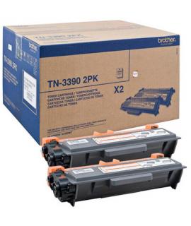 Brother TN3390 Negro Pack de 2 Cartuchos de Toner Originales - TN3390TWIN