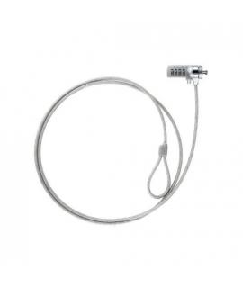 Tooq Cable de Seguridad Universal con Combinacion para Portatiles - Bloqueo de 4 Digitos - Acero 4.5mm - Longitud 1.50m