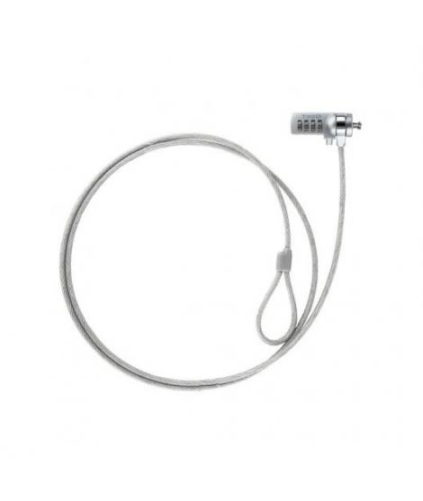 Tooq Cable de Seguridad Universal con Combinacion para Portatiles - Bloqueo de 4 Digitos - Acero 4.5mm - Longitud 1.50m