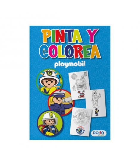 Dohe Libro de Colorear Playmobil Police - Cubierta de Cartulina de 350gr - Interior de 30 Hojas en Papel de 120gr - Ideal para L