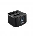 Tooq Docking Station USB 3.0 - HDD/SSD 2.5", 3.5" SATA I,II,III - Boton de Clonacion - Copia de Seguridad - Color Negro